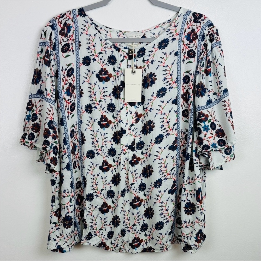 Lucky Brand‎ New Women’s 2X Floral Print Blouse